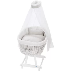 Alvi® Komplettstubenwagen Birthe Weiß 944-8 Raute Taupe