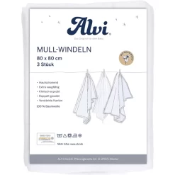 Alvi® Mullwindeln 3er Pack Weiß 80 X 80 Cm