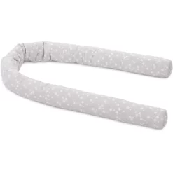 Babybay Nestchenschlange Piqué Perlgrau Sterne Weiß