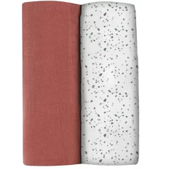 BEABA® 2-er Set Spucktücher Mirage Scharfe Soße / Terrazzo 120 X 120 Cm