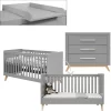 Bopita Babyzimmer Fenna 2-teilig 70 X 140 Cm Umbaubar Grau / Natur Mit Wickelaufsatz