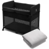Bugaboo Reisebett Stardust Black Inklusive Gratis Baumwollspannbettlaken Stardust Mineral White