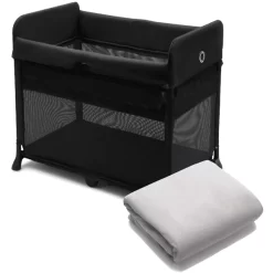 Bugaboo Reisebett Stardust Black Inklusive Gratis Baumwollspannbettlaken Stardust Mineral White