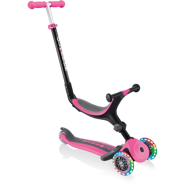 GLOBBER GO-UP FOLDABLE PLUS LIGHTS Pink - Mit Leuchtrollen 1 GLOBBER GO-UP FOLDABLE PLUS LIGHTS Pink - Mit Leuchtrollen