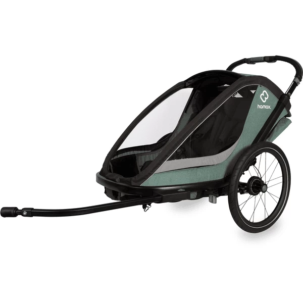 Hamax Kinderfahrradanhänger Cocoon Mit Verstellbarer Schlafposition Green/black 1 Hamax Kinderfahrradanhänger Cocoon Mit Verstellbarer Schlafposition Green/black