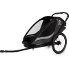 Hamax Kinderfahrradanhänger Cocoon ONE Mit Verstellbarer Schlafposition Grey/black