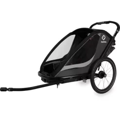Hamax Kinderfahrradanhänger Cocoon ONE Mit Verstellbarer Schlafposition Grey/black
