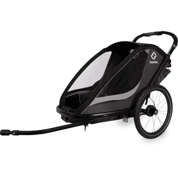 Hamax Kinderfahrradanhänger Cocoon ONE Mit Verstellbarer Schlafposition Grey/black 1 Hamax Kinderfahrradanhänger Cocoon ONE Mit Verstellbarer Schlafposition Grey/black