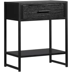 HOMCOM Nachttisch Mit Offenem Regal Schwarz