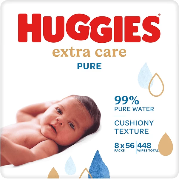 Huggies Baby Feuchttücher Pure Extra Care 448 Tücher (8 X 56 Stk) 1 Huggies Baby Feuchttücher Pure Extra Care 448 Tücher (8 X 56 Stk)