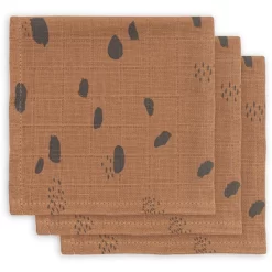 Jollein Mull Mundtuch Spot Caramel 3er Pack
