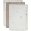 Jollein Waschlappen Musselin 3er-Pack Stargaze Biscuit