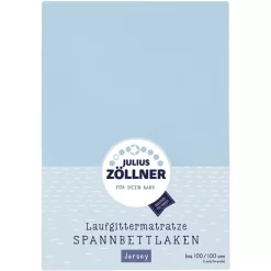 JULIUS ZÖLLNER Spannbettlaken Für Laufgittermatratzen Hellblau 100 X100 Cm