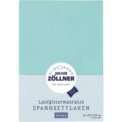 JULIUS ZÖLLNER Spannbettlaken Für Laufgittermatratzen Mint 100 X100 Cm