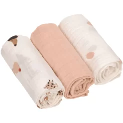 LÄSSIG Mulltücher M 3er Pack Little Mateys Spicy Orange 60 X 60 Cm