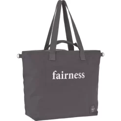 LÄSSIG Wickeltasche Green Label Cotton Statement Shopper Anthrazit