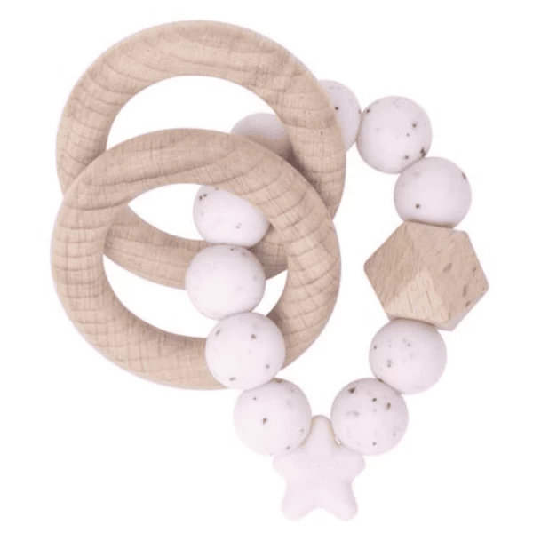 Nibbling Beiß- Und Rasselring STELLAR Greifling Speckled Pink 1 Nibbling Beiß- Und Rasselring STELLAR Greifling Speckled Pink