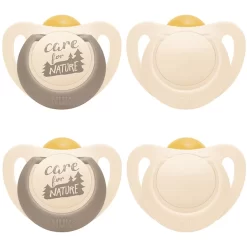 NUK Schnuller For Nature Latex 6-18 Monate, Beige Im 4er-Set