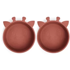 Nuuroo Schüssel Silikon Alex Giraffe 2 Stück, Mahogany