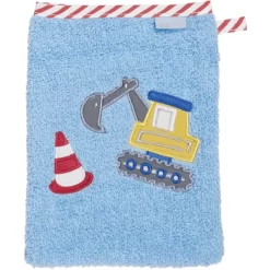 Playshoes Frottee-Waschhandschuh Bagger Blau