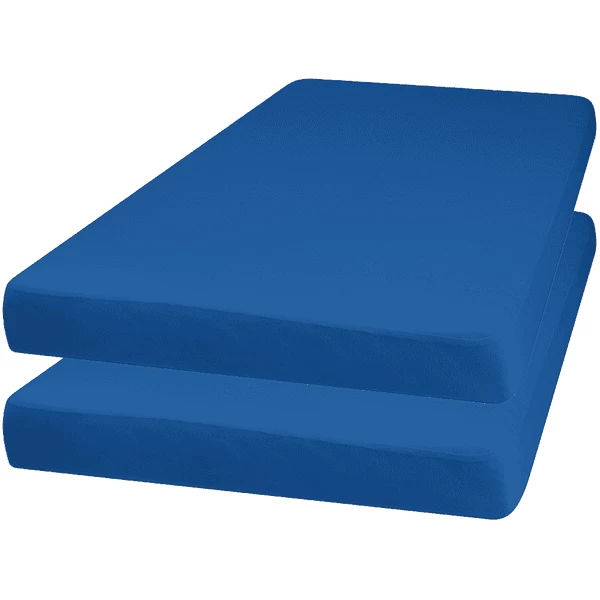 Playshoes Jersey Spannbettlaken 2er-Pack Blau 1 Playshoes Jersey Spannbettlaken 2er-Pack Blau