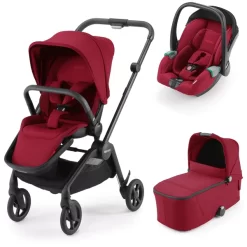RECARO Kombikinderwagen Sadena Select Garnet Red - Rahmenfarbe Black