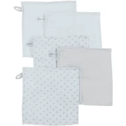 Roba Waschlappen 5er Set Lil Planet Hellblau 25 X 25 Cm