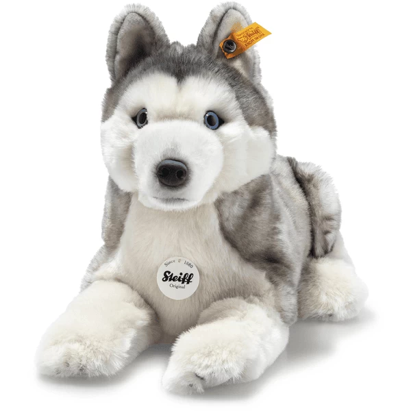Steiff Husky Bernie Grau/weiss Liegend, 33 Cm 1 Steiff Husky Bernie Grau/weiss Liegend, 33 Cm