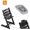 STOKKE® Mega Tripp Trapp® Set Hochstuhl Oak Schwarz Inkl. Newborn Set™ Grey Und Baby Set Schwarz