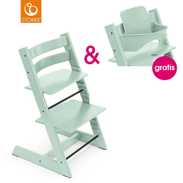STOKKE® Tripp Trapp® Hochstuhl Buche Soft Mint + Gratis Baby Set Soft Mint 1 STOKKE® Tripp Trapp® Hochstuhl Buche Soft Mint + Gratis Baby Set Soft Mint