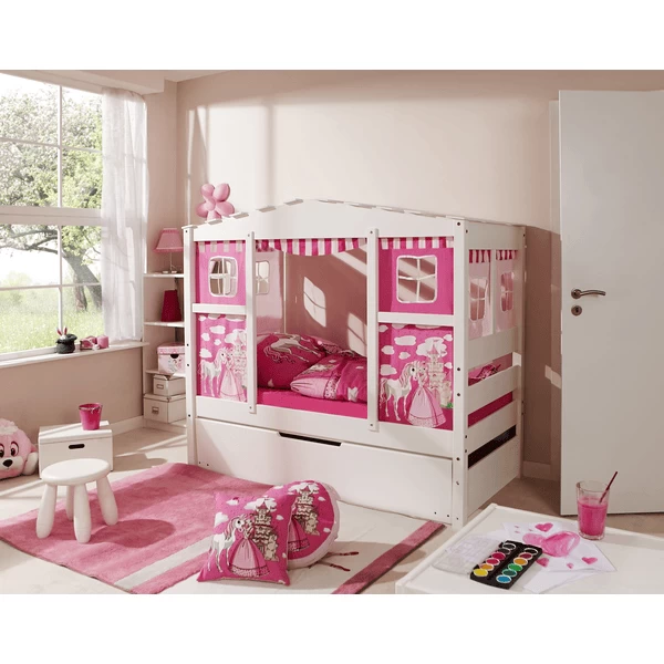 TiCAA Hausbett Mini Mit Zusatzbett Prinzessin Rosa 1 TiCAA Hausbett Mini Mit Zusatzbett Prinzessin Rosa