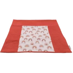 Ullenboom Wickelauflagenbezug Waffelpique Motiv Rost Regenbogen 75 X 85 Cm