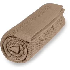 VINTER&BLOOM Kuscheldecke Soft Grid Almond Beige
